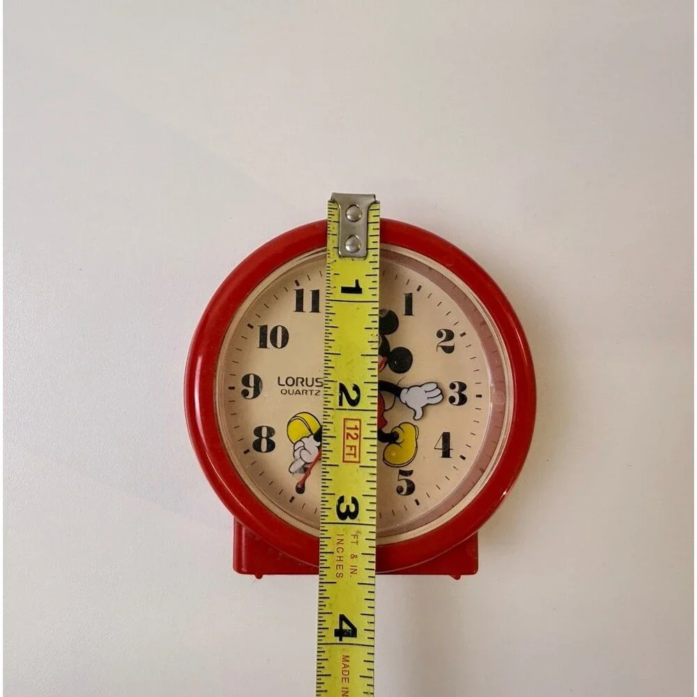 Vintage Mickey Mouse Moving Arms Working Alarm Clock Lorus Quartz Made in Japan